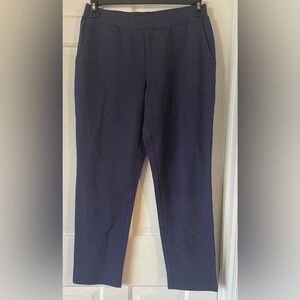 D&Co Denim & Company Active Pull On Knit Ankle Pants A268084 Navy Blue Sz Small